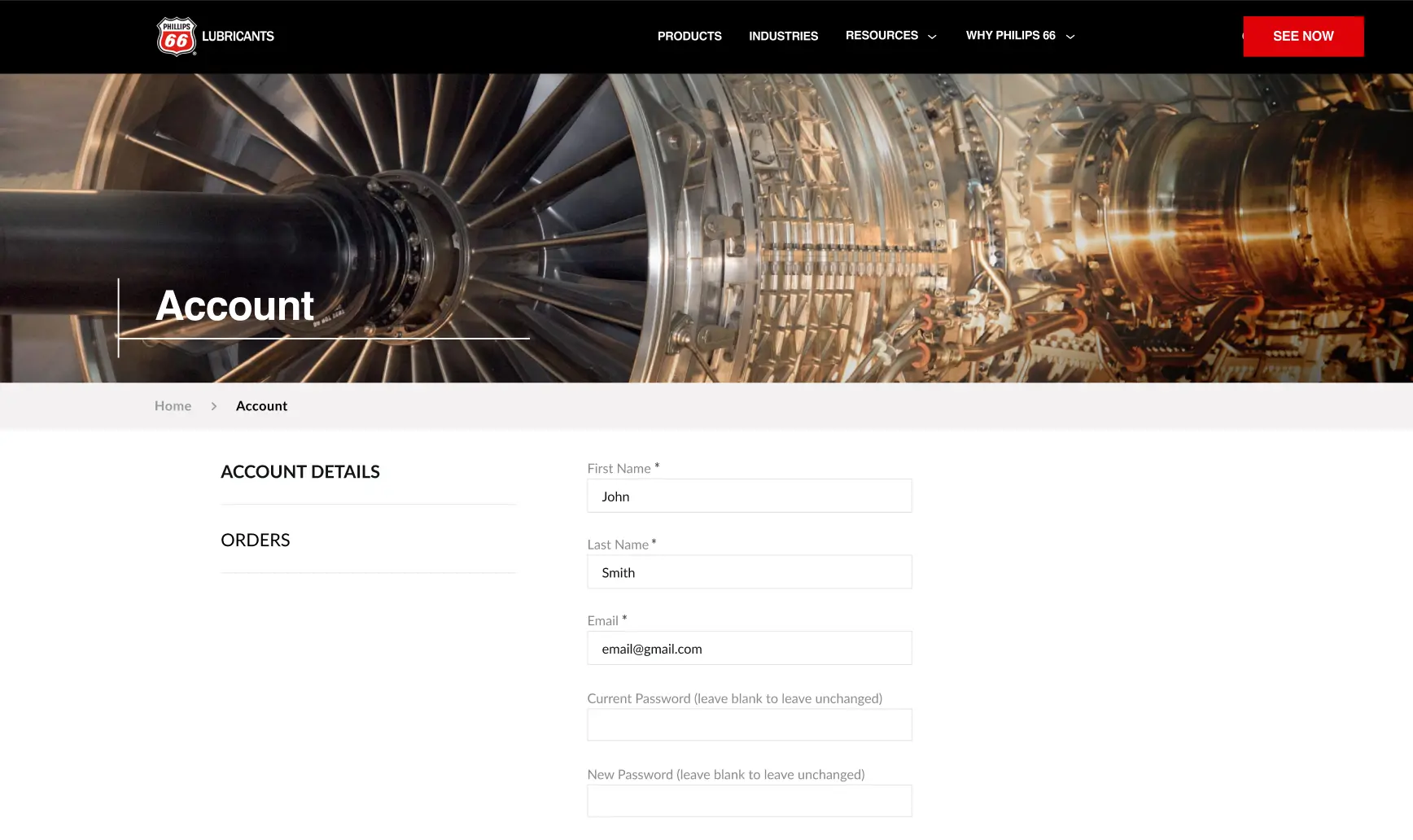 Phillips 66 screen account detail