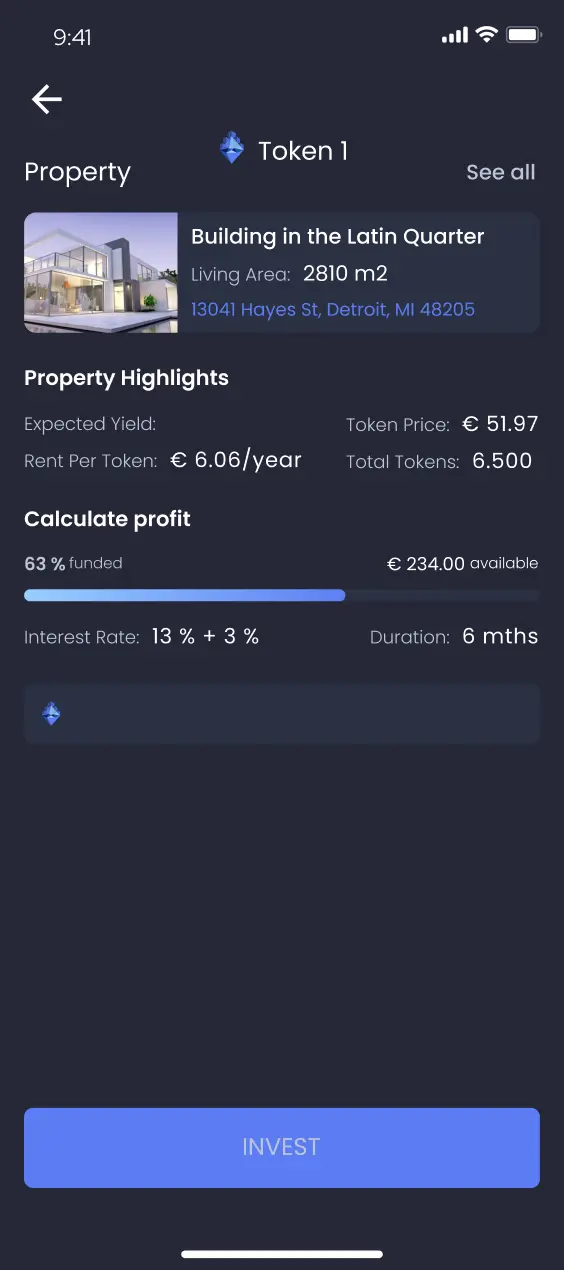 REFuture screen mobile token