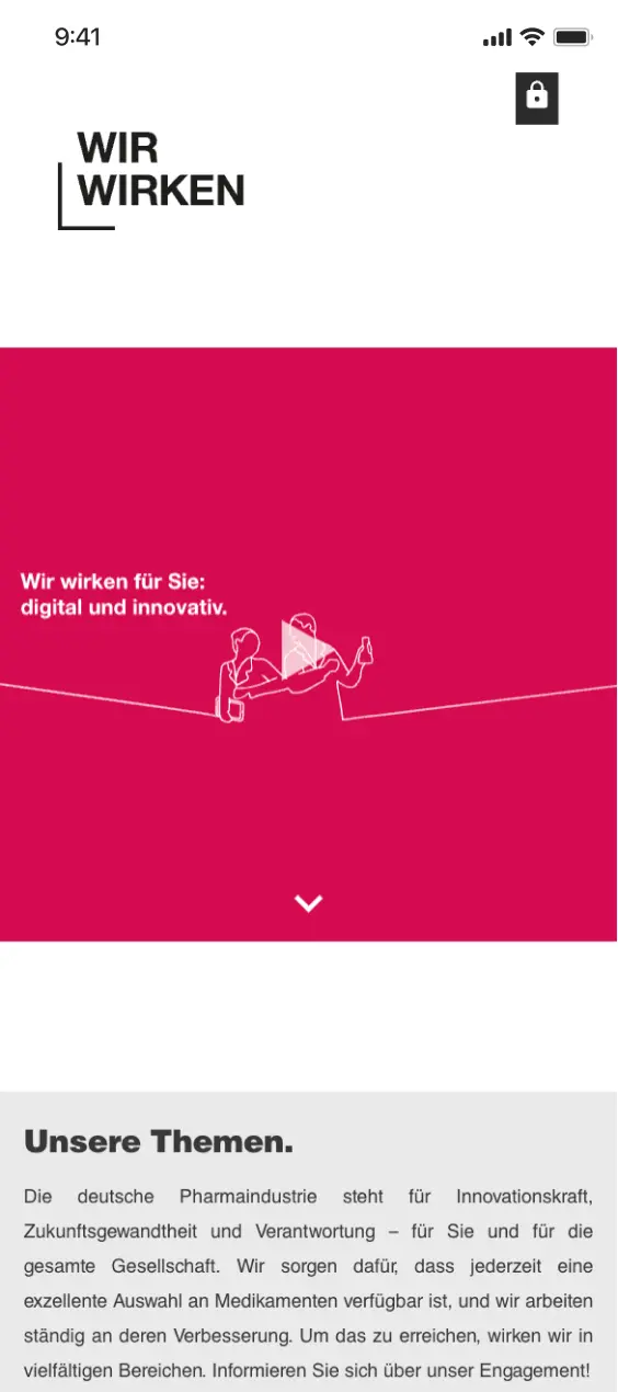 Wir wirken mobile screen 1