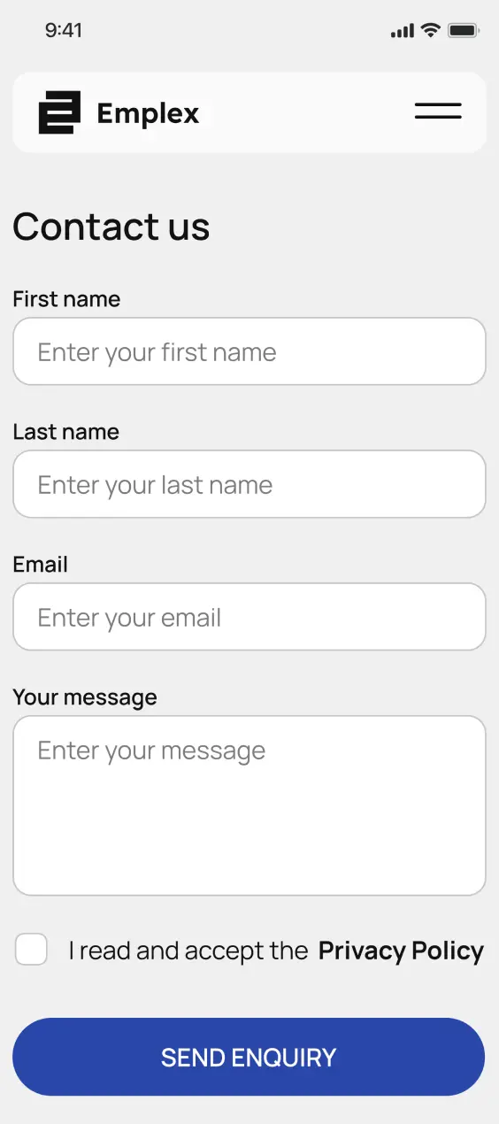 Emplex mobile screen 3