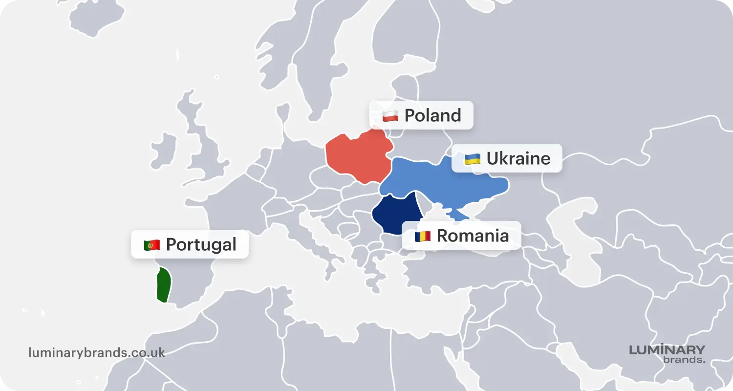 Popular nearshore destinations for UK