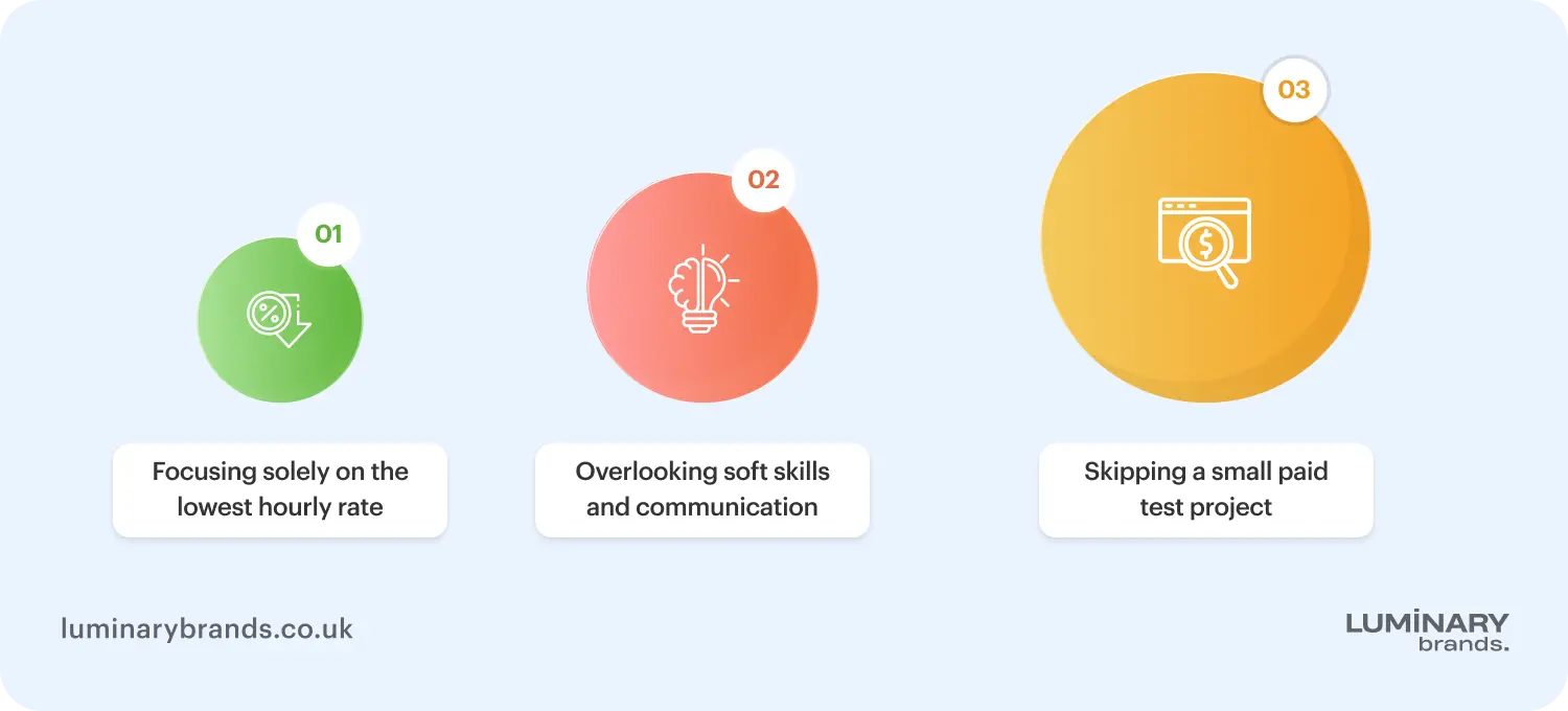 common mistakes to avoid when hiring a web developer
