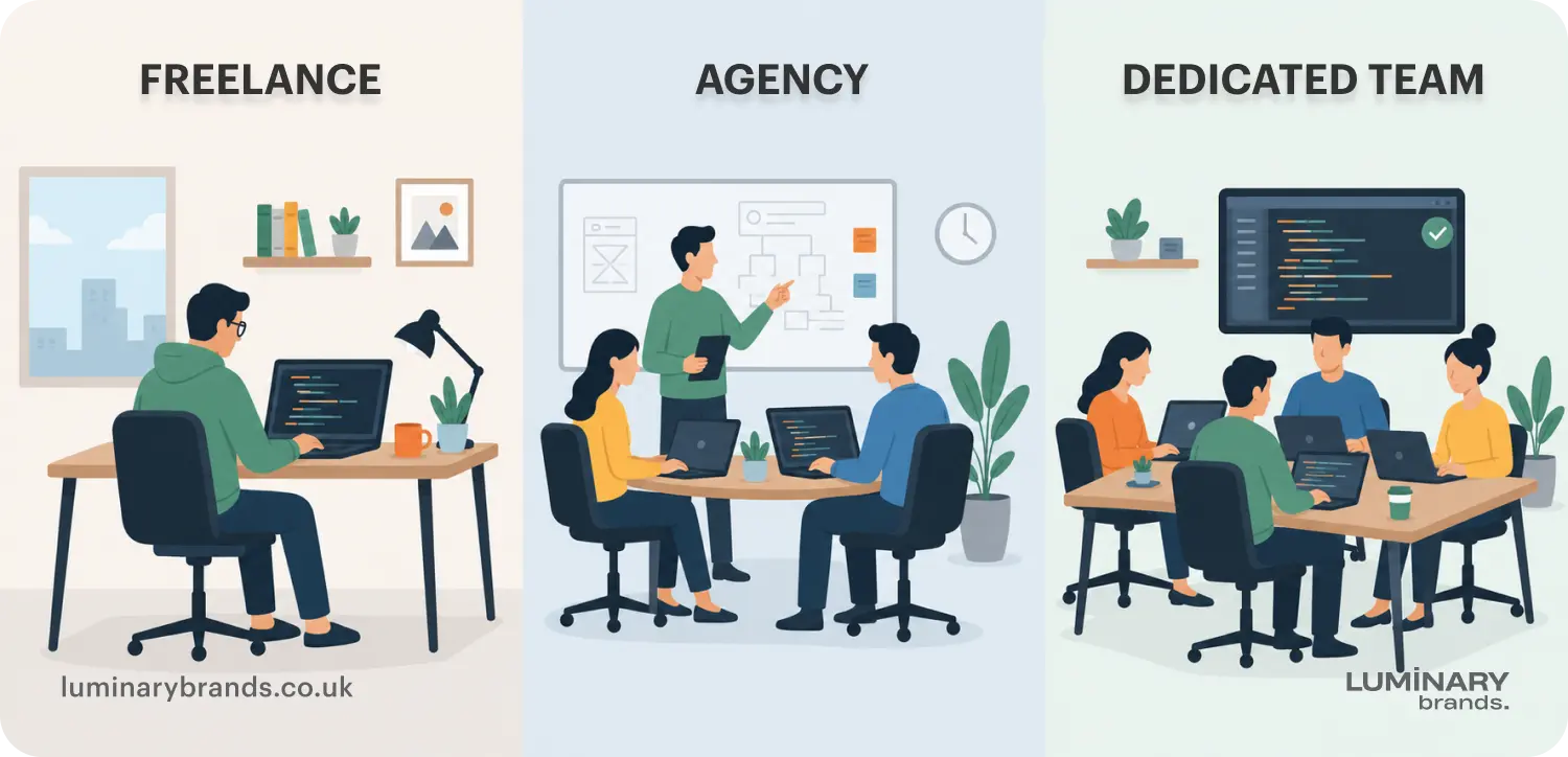 freelance vs agency vs dedicated team